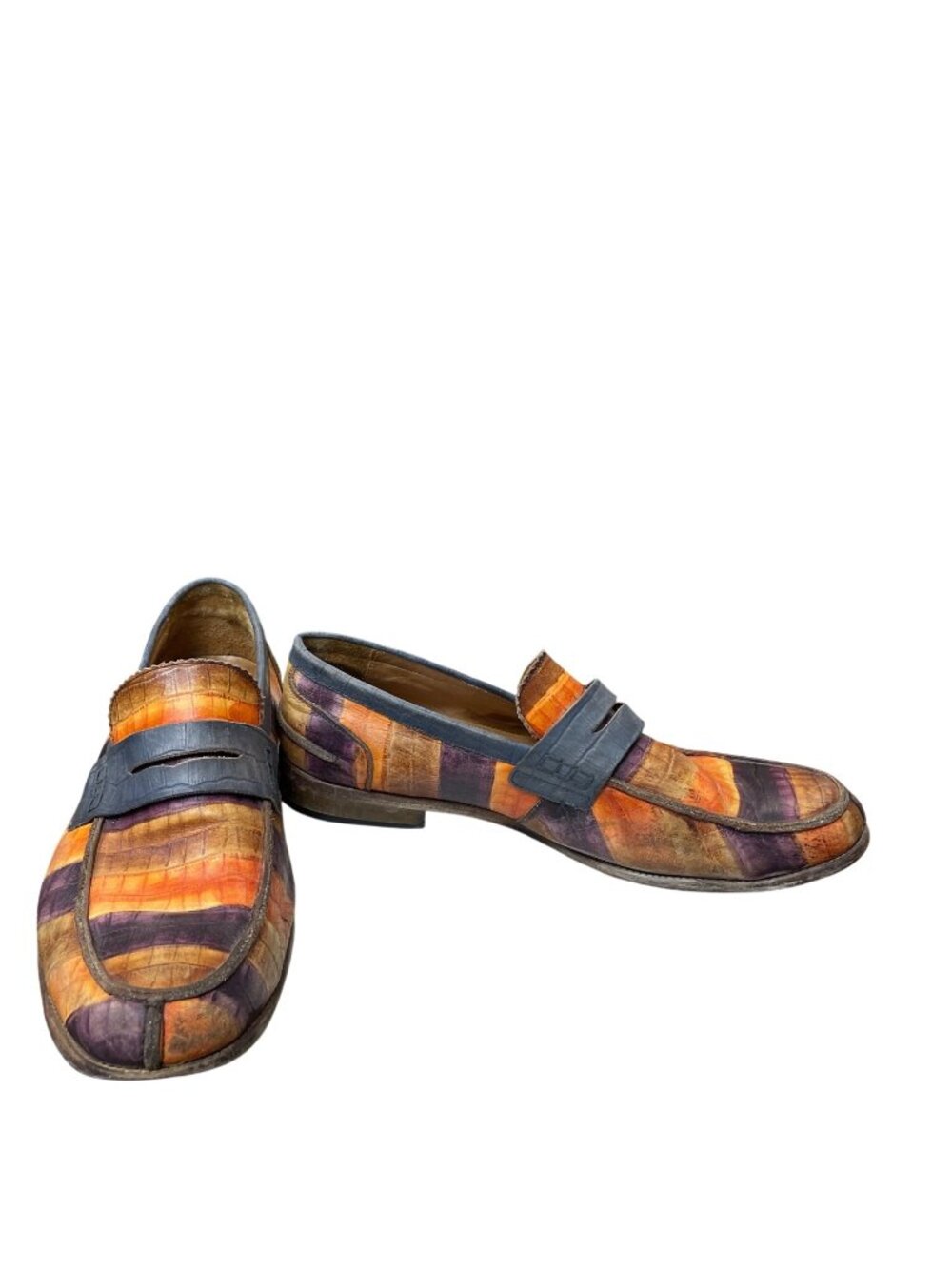 Marc Nolan Badlands mens mulitcolor leather penny loafers shoes sz 16 SKU 10-866